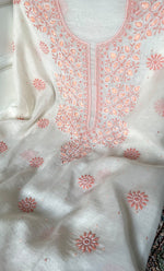 将图像加载到图库查看器中， Women's Lakhnavi Handcrafted Unstitchd Mul Chanderi Kurta And Dupatta Set - HONC0317812