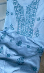 Load image into Gallery viewer, Women&#39;s Lakhnavi Handcrafted Cotton Chikankari Kurta And Kurta Dupatta Set - HONC0245293
