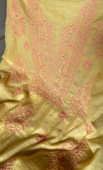 Load image into Gallery viewer, Women&#39;s Lakhnavi Handcrafted Mul Chanderi Unstitched Kurta And Dupatta Set- HONC0282368
