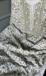 Load image into Gallery viewer, Women&#39;s Lakhnavi Handcrafted Mul Chanderi Unstitched Kurta And Dupatta Set- HONC0278947
