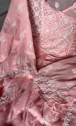 Load image into Gallery viewer, Sehmat Women&#39;s Lakhnavi Handcrafted Kota Cotton  Semi -Stitched Angrakha And Dupatta Set- HONC0301720
