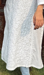 Load image into Gallery viewer, Women&#39;s Lucknowi Handcrafted Cotton Chikankari Kurti - HONC0220720
