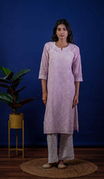 将图像加载到图库查看器中， Ansara Women&#39;s Lucknowi Handcrafted Cotton Chikankari Kurti - HONC0212110

