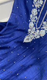 Load image into Gallery viewer, Women's Lakhnavi Handcrafted Mul Chanderi Unstitched Chikankari Full Suit - HONC0344642