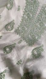 将图像加载到图库查看器中， Women's Lakhnavi Handcrafted Mul Chanderi Unstitched Kurta And Dupatta Set - HONC0366818