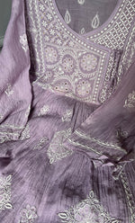 Load image into Gallery viewer, Women&#39;s Lakhnavi Handcrafted Mul Chanderi Semi - Stitched Angrakha And Dupatta Set - HONC0284712
