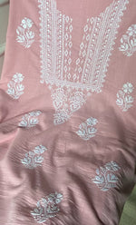 Load image into Gallery viewer, Women&#39;s Lakhnavi Handcrafted Unstitched Cotton Chikankari Suit Material - HONC0317020
