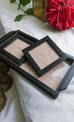 Load image into Gallery viewer, Chikankari Tray with Two Coasters - HONC0254754
