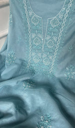 Load image into Gallery viewer, Women&#39;s Lakhnavi Handcrafted Mul Chanderi Chikankari Full Suit Material - HONC0271179
