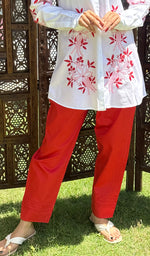 Load image into Gallery viewer, Nasrin Women&#39;s Lakhnavi Handcrafted Cotton Chikankari Top - HONC0281772
