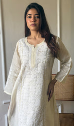 Load image into Gallery viewer, Naira Women&#39;s Lucknowi Handcrafted Cotton Chikankari Kurti - HONC0169053
