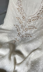 Load image into Gallery viewer, Women&#39;s Lakhnavi Handcrafted Mul Chanderi Unstitched Kurta And Dupatta Set- HONC0311946
