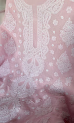 Load image into Gallery viewer, Women&#39;s Lakhnavi Handcrafted Unstitched Cotton Chikankari Suit Material - HONC0317386
