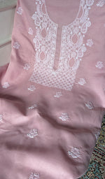 Load image into Gallery viewer, Women's Lakhnavi Handcrafted Cotton Unstitched Chikankari Suit Material - HONC0374489