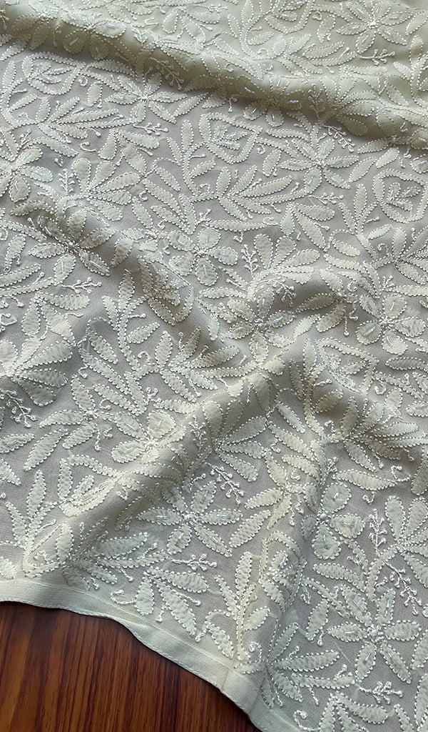 Women's Lakhnavi Handcrafted Viscose Georgette Chikankari Kurti- HONC0244743