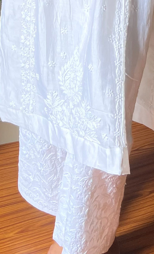 Women's Lucknowi Handcrafted Cotton Chikankari Palazzo - HONC0254843