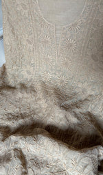 Load image into Gallery viewer, Women's Lakhnavi Handcrafted Mul Chanderi Unstitched Chikankari Full Suit Material - HONC0321754