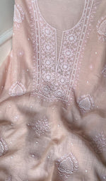 Load image into Gallery viewer, Women&#39;s Lakhnavi Handcrafted Mul Chanderi Chikankari Full Suit Material - HONC0279291
