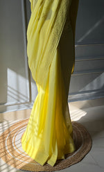 Load image into Gallery viewer, Women&#39;s Lakhnavi Handcrafted Viscose Georgette Chikankari Saree - HONC0301792
