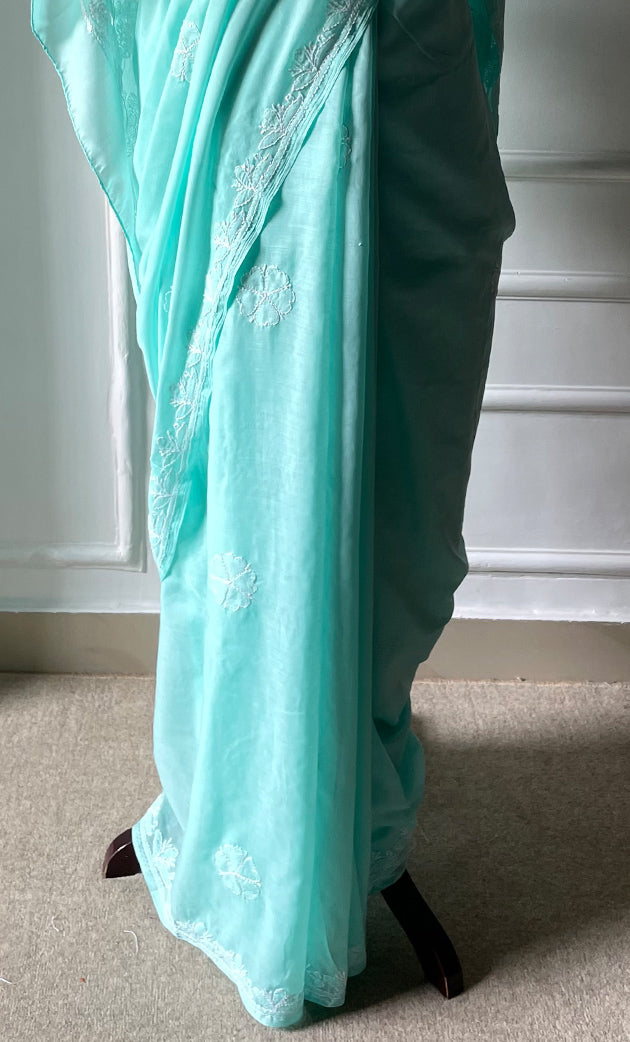 Women's Lakhnavi Handcrafted Cotton Chikankari Saree - HONC0320896