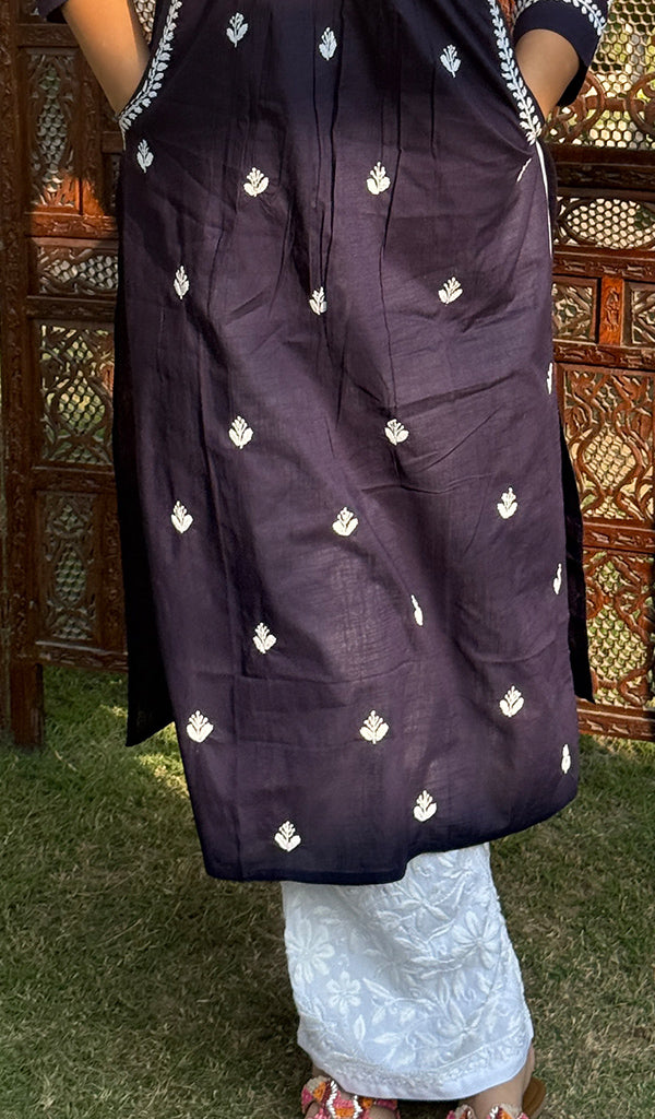 Women's Lakhnavi Handcrafted Cotton Chikankari Kurti - HONC0268668