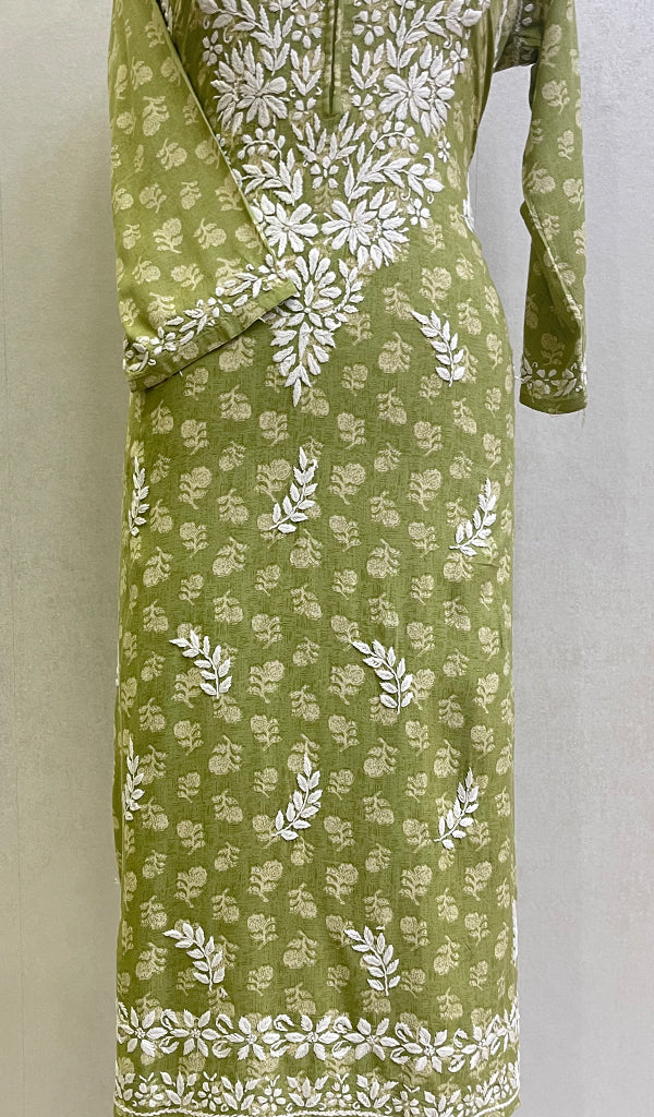 Women's Lakhnavi Handcrafted Modal Cotton Chikankari Kurta And Palazzo Set - HONC0153856