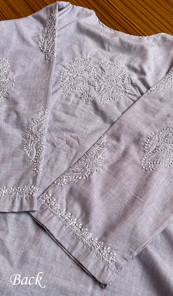 Women's Lucknowi Handcrafted  Cotton Chikankari Kurti - HONC0301067