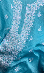 Load image into Gallery viewer, Women&#39;s Lucknowi Handcrafted Kota Cotton Chikankari Unstitched Kurta And Dupatta Set - HONC0305978
