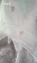 Load image into Gallery viewer, Women&#39;s Lakhnavi Handcrafted Pure Organza Chikankari Unstitched Kurta And Dupatta Set- HONC0316458
