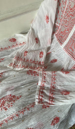 Load image into Gallery viewer, Haviya Women's Lakhnavi Handcrafted Mul Chanderi Semi - Stitchd Kurta And Dupatta Set - HONC0322121