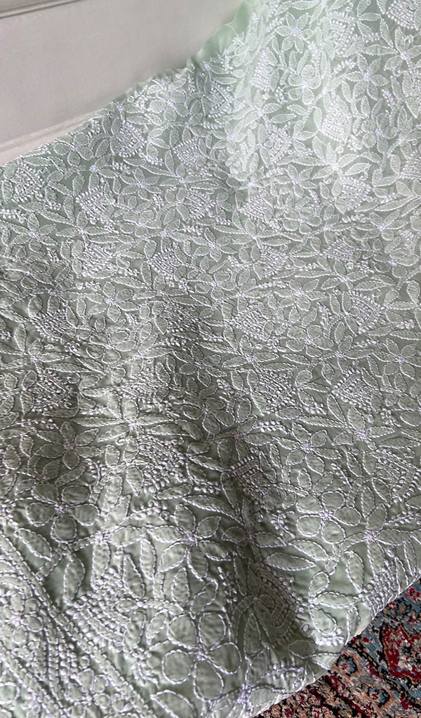 Women's Lakhnavi Handcrafted Cotton Unstitched Chikankari Suit Material - HONC0354995