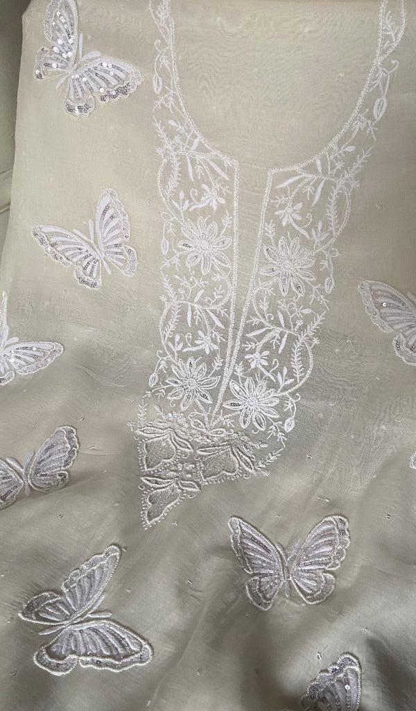 Titlee Women's Lakhnavi Handcrafted Mul Chanderi Unstitched Kurta And Dupatta Set - HONC0355841