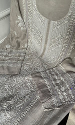 Load image into Gallery viewer, Women&#39;s Lakhnavi Handcrafted Mul Chanderi Semi - Stitched Kurta And Dupatta Set- HONC0282235
