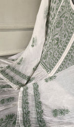 Load image into Gallery viewer, Women's Lakhnavi Handcrafted Mul Chanderi Semi - Stitchd Kurta And Dupatta Set - HONC0274485