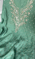 Load image into Gallery viewer, Women&#39;s Lakhnavi Handcrafted Mul Chanderi Unstitched Kurta And Dupatta Set - HONC0287739
