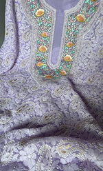 Load image into Gallery viewer, Women&#39;s Lucknowi Handcrafted Faux-Georgette Chikankari Suit Material - HONC0291931
