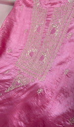 Load image into Gallery viewer, Women's Lakhnavi Handcrafted Tussar Silk Chikankari Kurta And Dupatta Set - HONC0331051