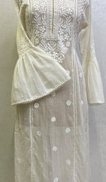 Load image into Gallery viewer, Fariah Women&#39;s Lucknowi Handcrafted Mul Chanderi Chikankari Gown - HONC0160035
