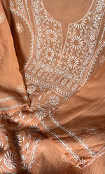 将图像加载到图库查看器中， Women&#39;s Lakhnavi Handcrafted Mul Chanderi Semi - Stitched Kurta And Dupatta Set - HONC0299238

