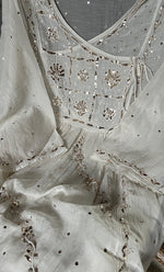 将图像加载到图库查看器中， Women&#39;s Lakhnavi Handcrafted Mul Chanderi Semi - Stitched Kurta And Dupatta Set - HONC0295375
