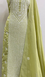 将图像加载到图库查看器中， Chavi Women&#39;s Lakhnavi Handcrafted Cotton Chikankari Kurta And Dupatta Set- HONC0198622
