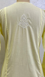 Load image into Gallery viewer, Women&#39;s Lucknowi Handcrafted Cotton Chikankari Kurti- HONC0164283