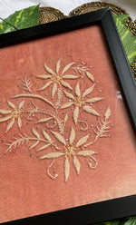 将图像加载到图库查看器中， Chikankari Momento Frame – Handcrafted Embroidery (9x 7 Inch, Rust ) - HONC0269452
