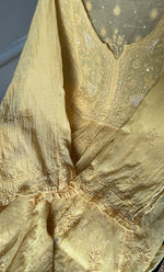 将图像加载到图库查看器中， Women&#39;s Lakhnavi Handcrafted Mul Chanderi Semi - stitched Kurta And Dupatta Set- HONC0294465
