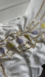 将图像加载到图库查看器中， Women's Lucknowi Handcrafted Viscose Georgette Unstitched Chikankari Kurta and Dupatta Set- HONC0329580