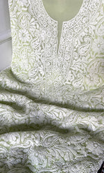 Load image into Gallery viewer, Women&#39;s Lucknowi Handcrafted Faux-Georgette Chikankari Suit Material - HONC0315340
