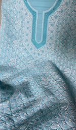 将图像加载到图库查看器中， Women's Lakhnavi Handcrafted Cotton Unstitched Chikankari Suit Material - HONC0367378