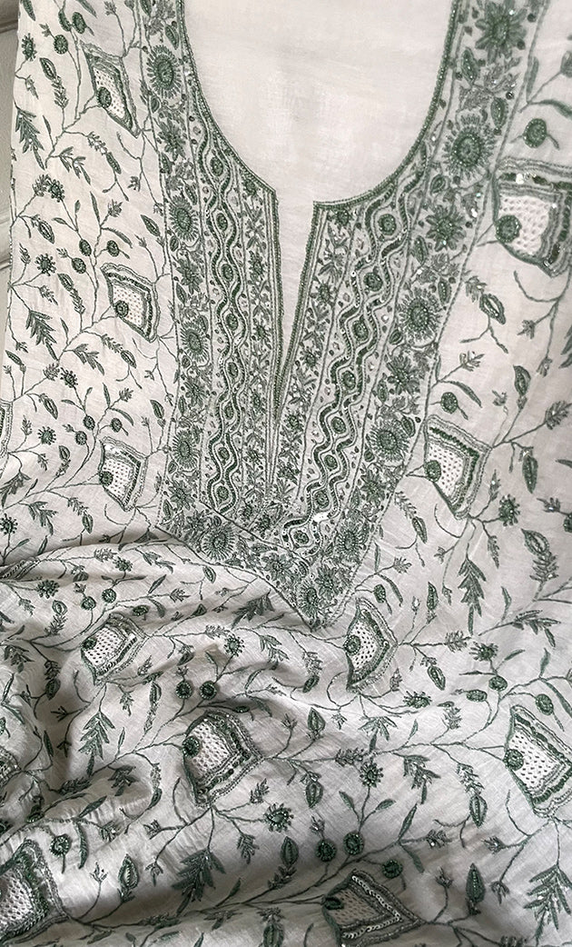 Titlee Women's Lakhnavi Handcrafted Unstitched Mul Chanderi Kurta And Dupatta Set - HONC0260939