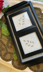 Load image into Gallery viewer, Handcrafted Chikankari Tray with Two Coasters – Wooden Frame - HONC0310962
