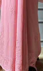 Load image into Gallery viewer, Women&#39;s Lakhnavi Handcrafted Viscose Georgette Chikankari Saree - HONC0290055
